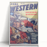 Vintage Magazine Cover Art - Retro Western Adventure Print