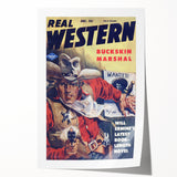 Vintage Magazine Cover Art - Retro Western Adventure Print