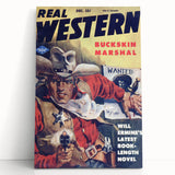Vintage Magazine Cover Art - Retro Western Adventure Print