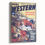 Vintage Magazine Cover Art - Retro Western Adventure Print