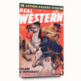 Real Western Stories Vintage Magazine Cover - Retro Cowboy Art