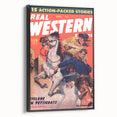 Real Western Stories Vintage Magazine Cover - Retro Cowboy Art