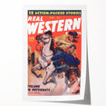 Real Western Stories Vintage Magazine Cover - Retro Cowboy Art