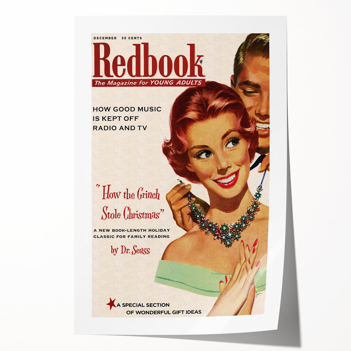 Vintage Redbook Magazine Cover - Classic Young Adult Artwork