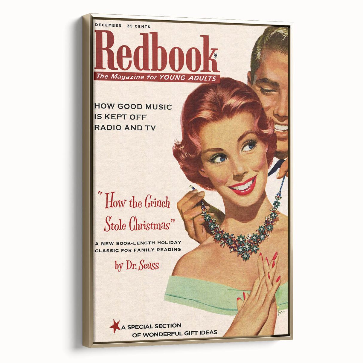 Vintage Redbook Magazine Cover - Classic Young Adult Artwork