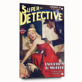 Vintage Magazine Cover Art - Super Detective Excursion to Murder