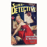Vintage Magazine Cover Art - Super Detective Excursion to Murder