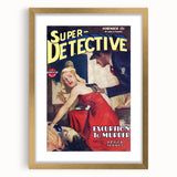Vintage Magazine Cover Art - Super Detective Excursion to Murder