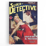 Vintage Magazine Cover Art - Super Detective Excursion to Murder