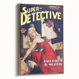 Vintage Magazine Cover Art - Super Detective Excursion to Murder