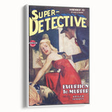 Vintage Magazine Cover Art - Super Detective Excursion to Murder