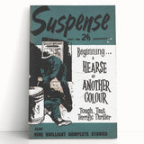 Vintage Magazine Cover Art - Suspense Hearse of Another Colour