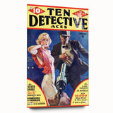 Vintage Magazine Cover Art - Ten Detective Aces The Silver Snare