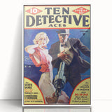 Vintage Magazine Cover Art - Ten Detective Aces The Silver Snare