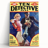 Vintage Magazine Cover Art - Ten Detective Aces The Silver Snare