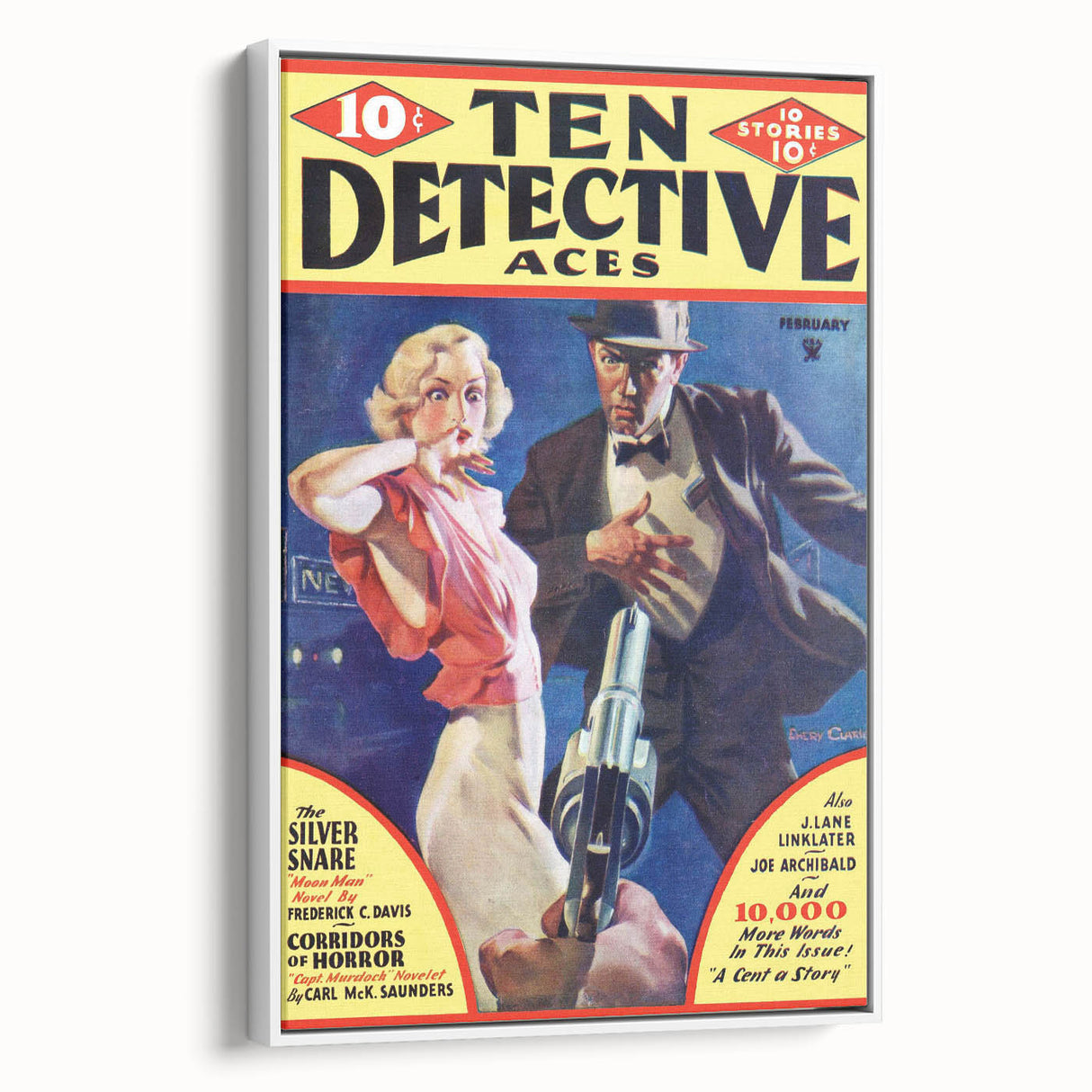 Vintage Magazine Cover Art - Ten Detective Aces The Silver Snare
