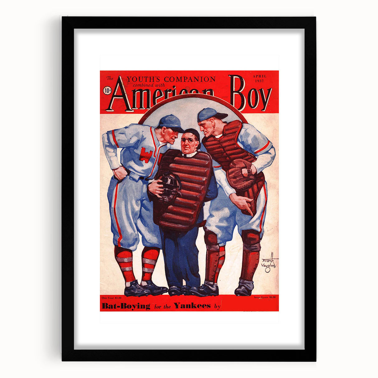 Vintage Magazine Cover Art - American Boy Bat-Boying for the Yankees