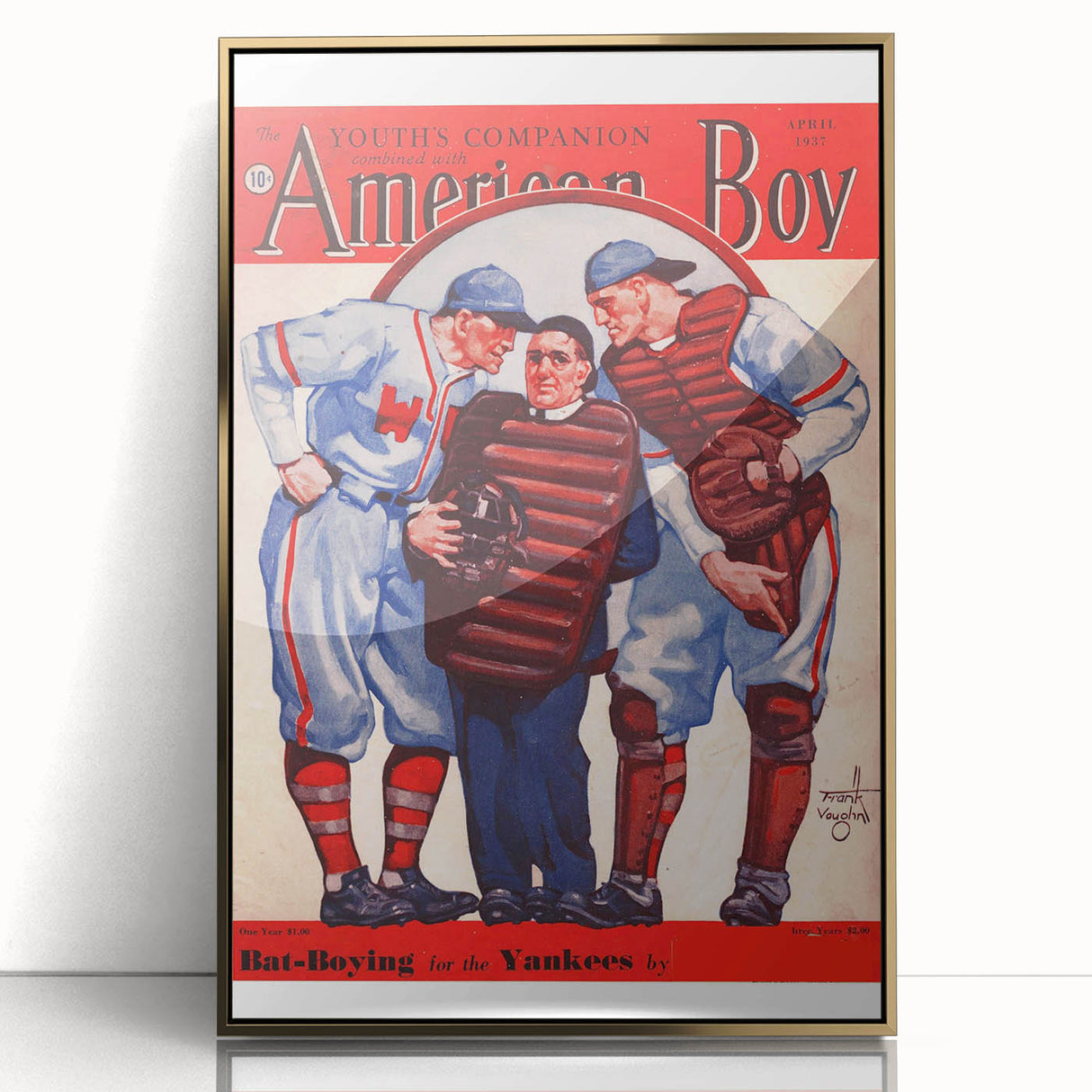 Vintage Magazine Cover Art - American Boy Bat-Boying for the Yankees