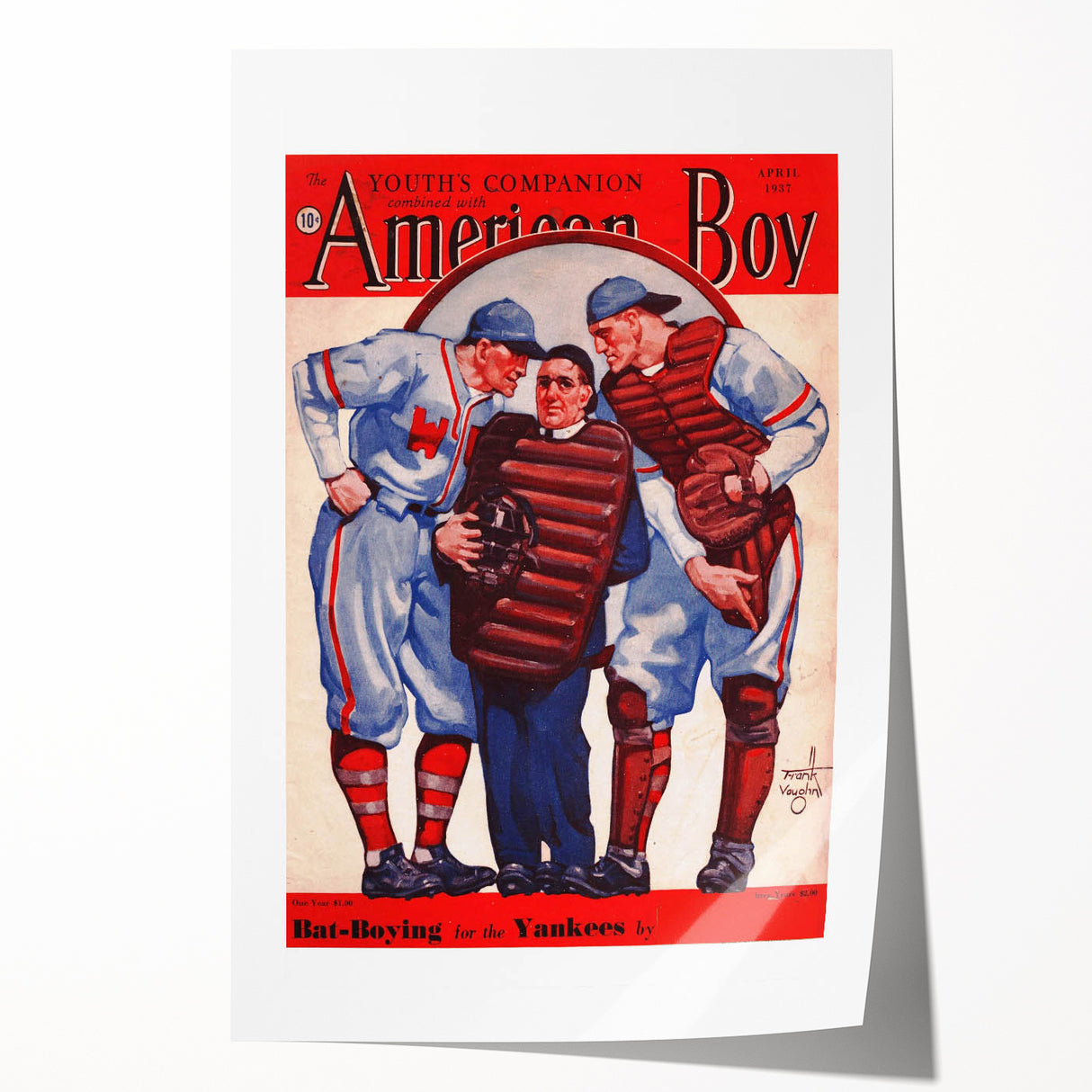 Vintage Magazine Cover Art - American Boy Bat-Boying for the Yankees