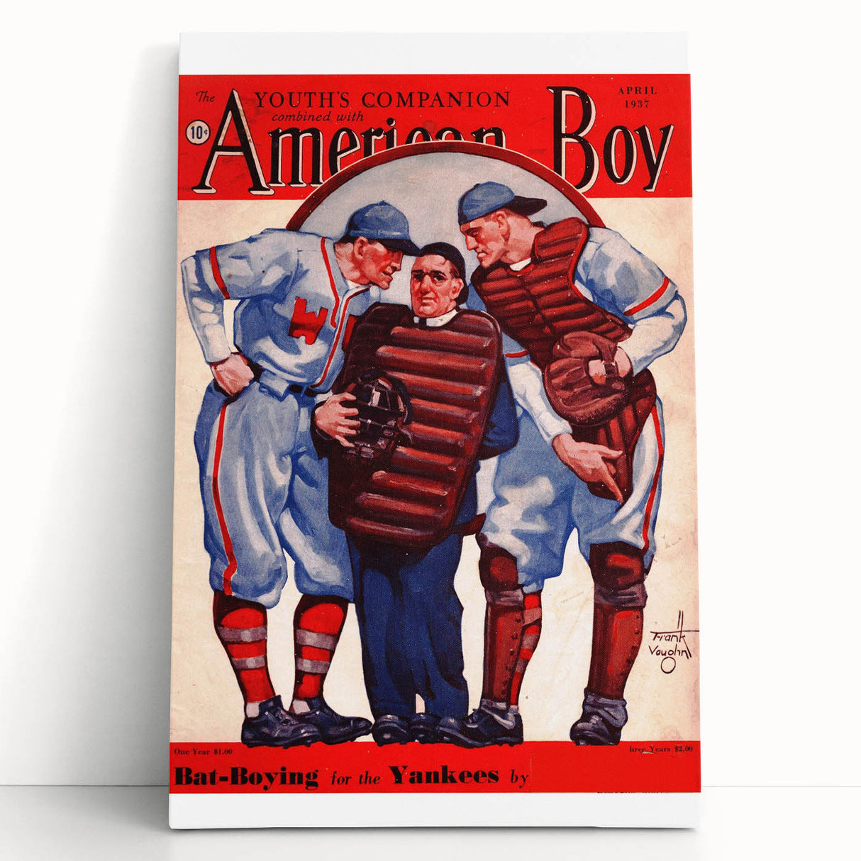 Vintage Magazine Cover Art - American Boy Bat-Boying for the Yankees