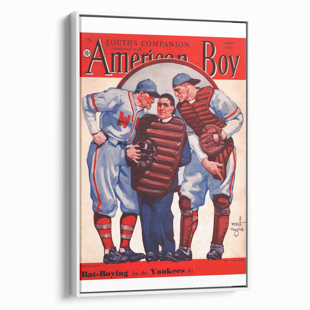 Vintage Magazine Cover Art - American Boy Bat-Boying for the Yankees