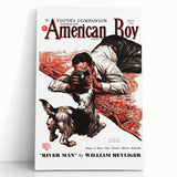 Vintage Magazine Cover Art - American Boy River Man April 1938