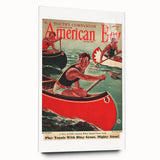 Vintage Magazine Cover Art - American Boy August 1936 Canoe Adventure
