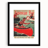 Vintage Magazine Cover Art - American Boy August 1936 Canoe Adventure