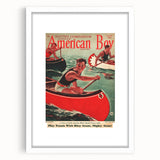 Vintage Magazine Cover Art - American Boy August 1936 Canoe Adventure