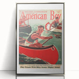 Vintage Magazine Cover Art - American Boy August 1936 Canoe Adventure