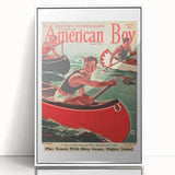 Vintage Magazine Cover Art - American Boy August 1936 Canoe Adventure