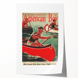 Vintage Magazine Cover Art - American Boy August 1936 Canoe Adventure