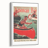 Vintage Magazine Cover Art - American Boy August 1936 Canoe Adventure