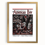 Vintage Magazine Cover Art - American Boy July 1937 Stained Gold
