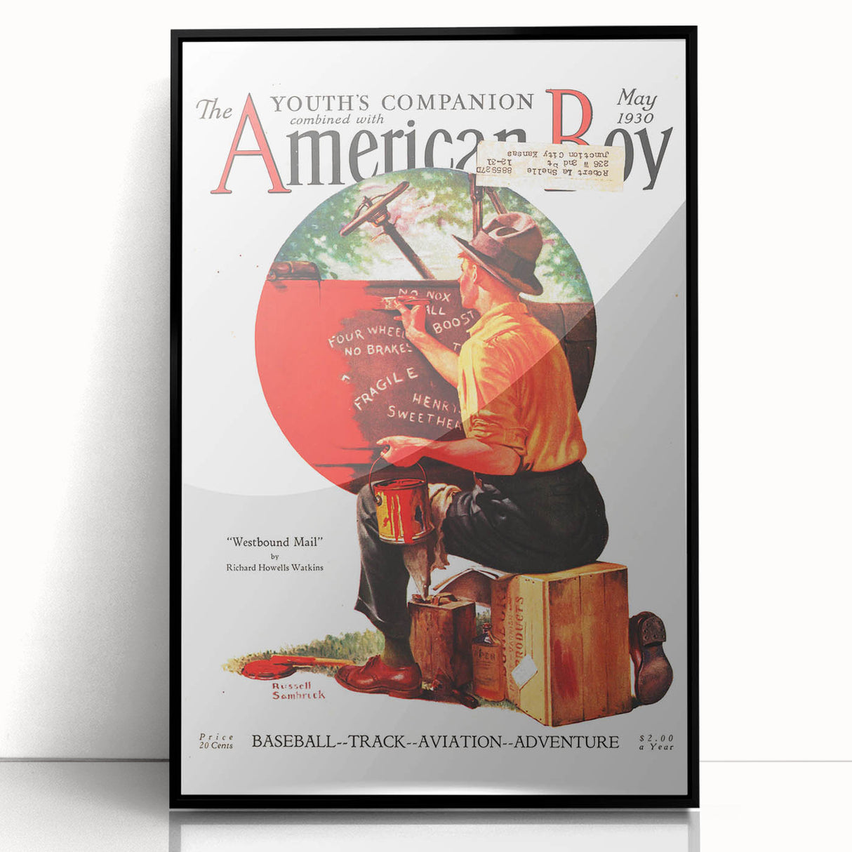 Vintage Magazine Cover Art - American Boy May 1930 Westbound Mail