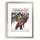 Vintage Magazine Cover Art - American Boy November 1931 Ball Carrier
