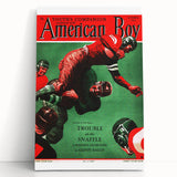 Vintage Magazine Cover Art - American Boy October 1936 Trouble on the Snaffle