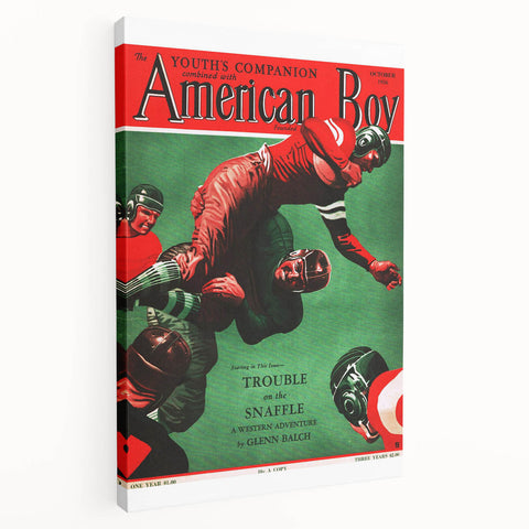 Vintage Magazine Cover Art - American Boy October 1936 Trouble on the Snaffle