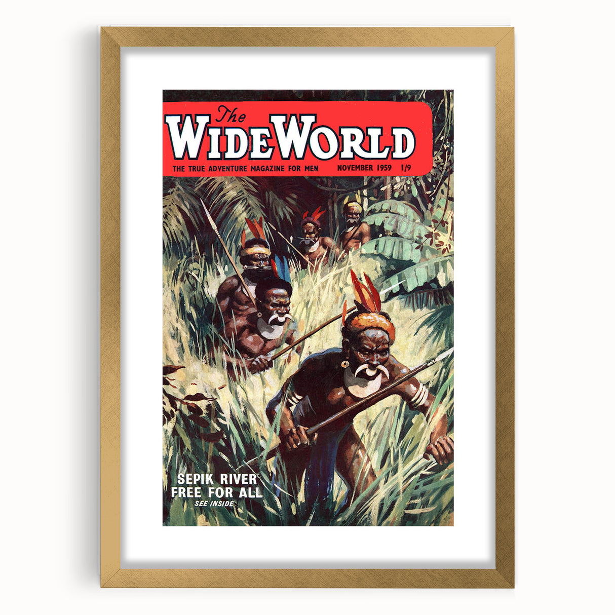 Sepik River Free for All - Vintage Magazine Cover Wall Art