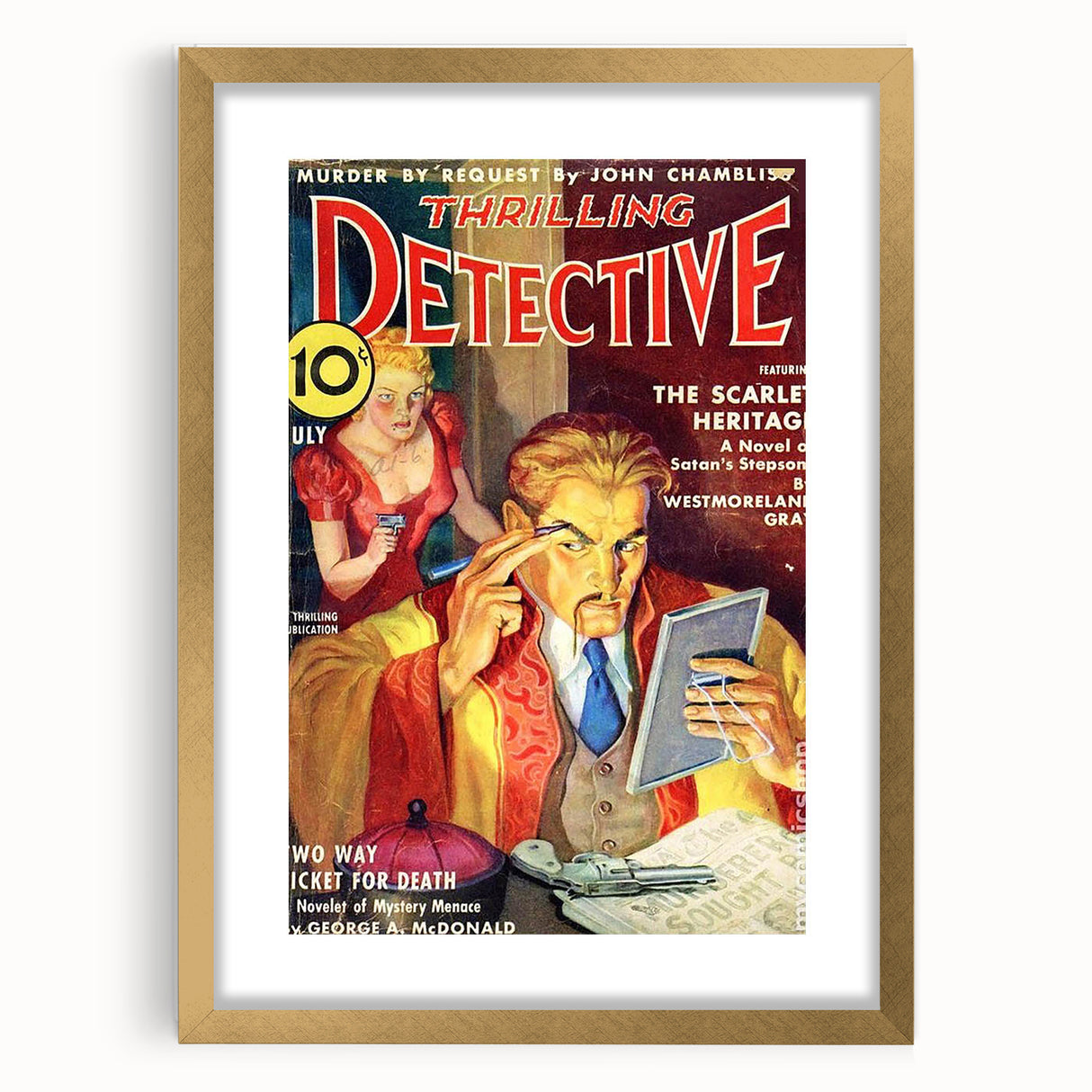 The Scarlet Heritage - Vintage Detective Magazine Cover Art