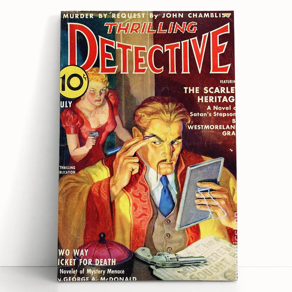 The Scarlet Heritage - Vintage Detective Magazine Cover Art