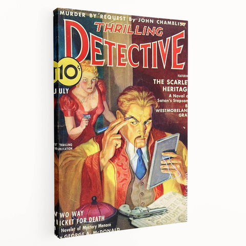The Scarlet Heritage - Vintage Detective Magazine Cover Art