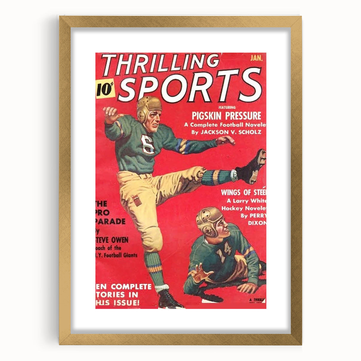 Pigskin Pressure - Vintage Sports Magazine Cover Wall Art