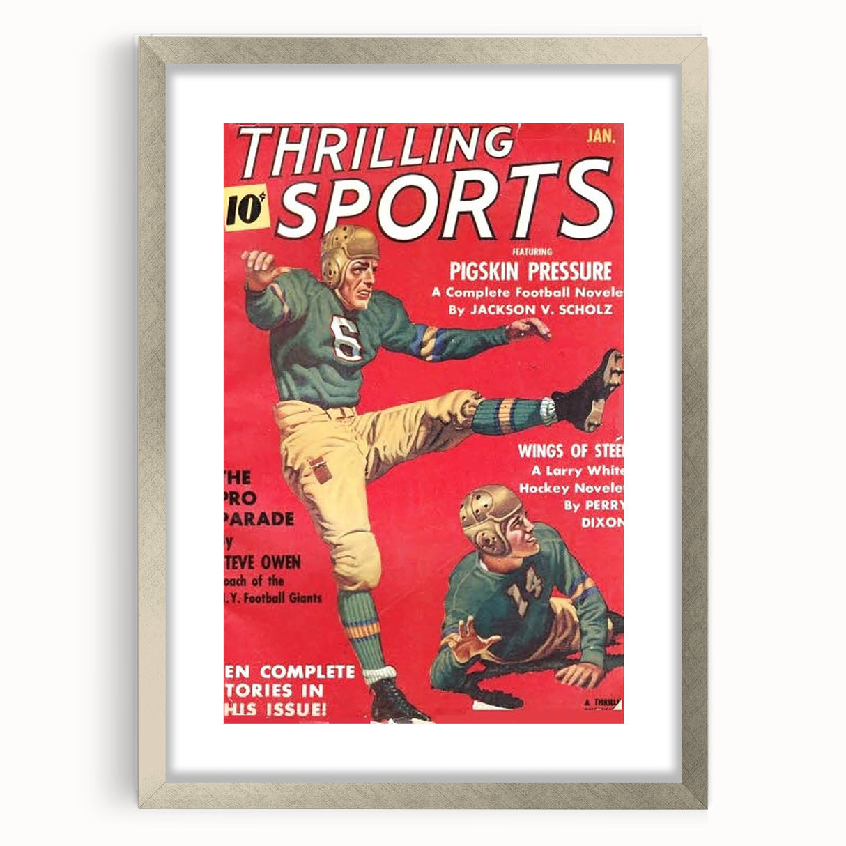 Pigskin Pressure - Vintage Sports Magazine Cover Wall Art