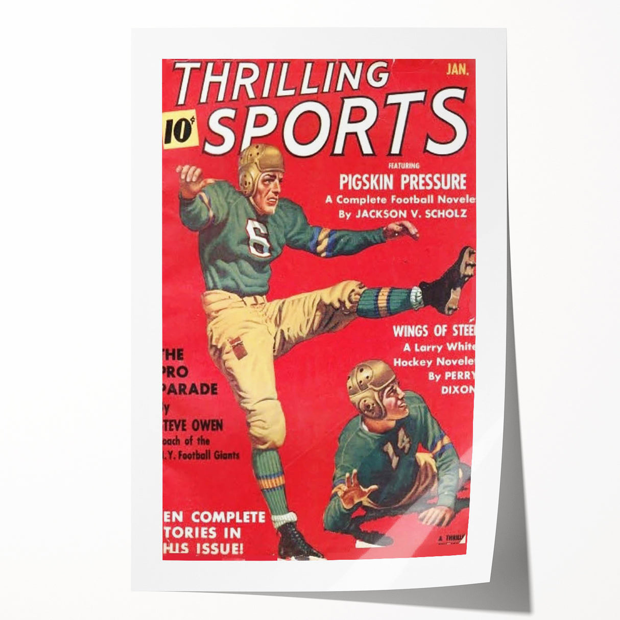 Pigskin Pressure - Vintage Sports Magazine Cover Wall Art