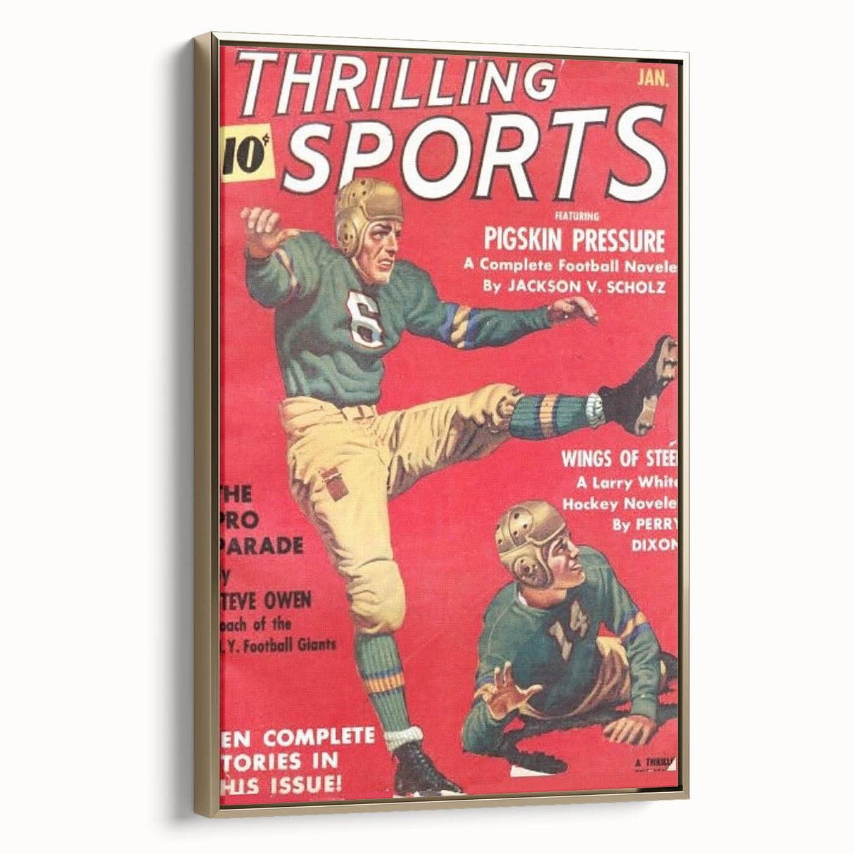 Pigskin Pressure - Vintage Sports Magazine Cover Wall Art