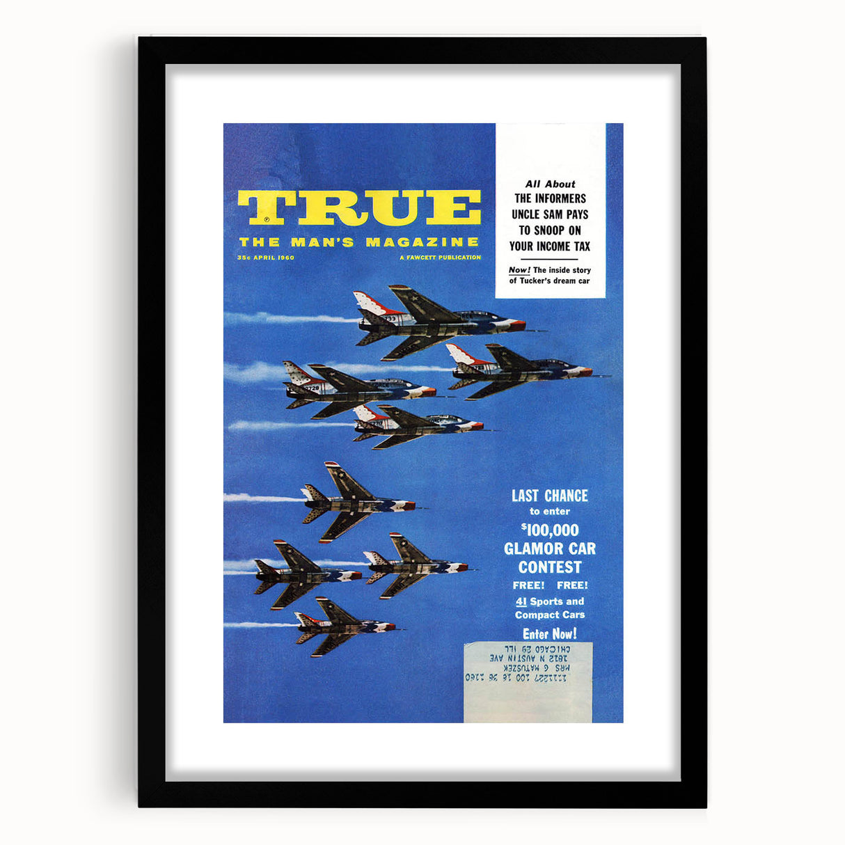 True Magazine - Vintage Aviation Magazine Cover Wall Art