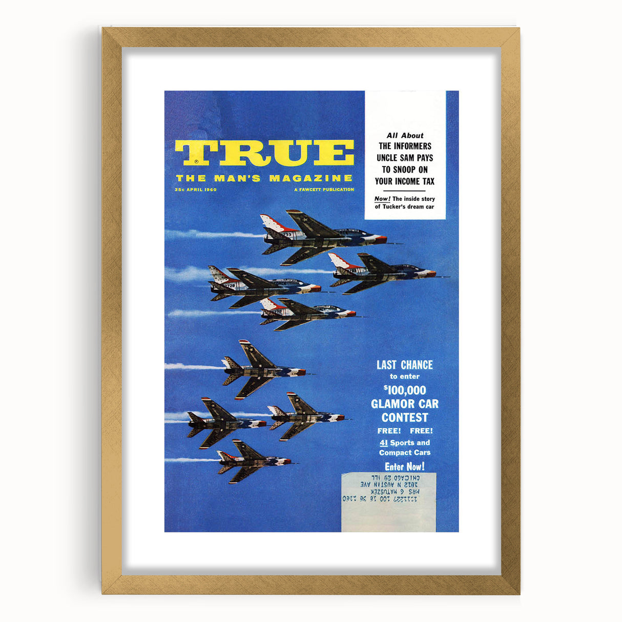 True Magazine - Vintage Aviation Magazine Cover Wall Art