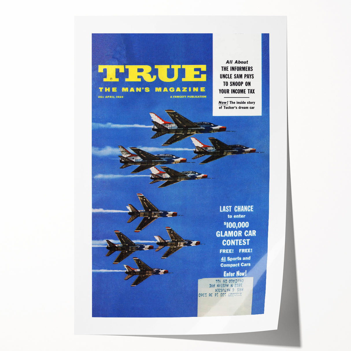 True Magazine - Vintage Aviation Magazine Cover Wall Art