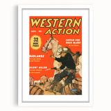 Vintage Magazine Cover Art – Western Action Classic Print